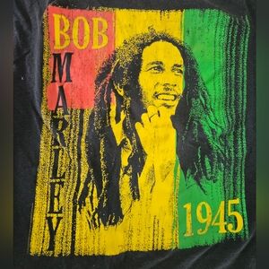 Bob Marley Zion Rootswear Black Graphic Tee